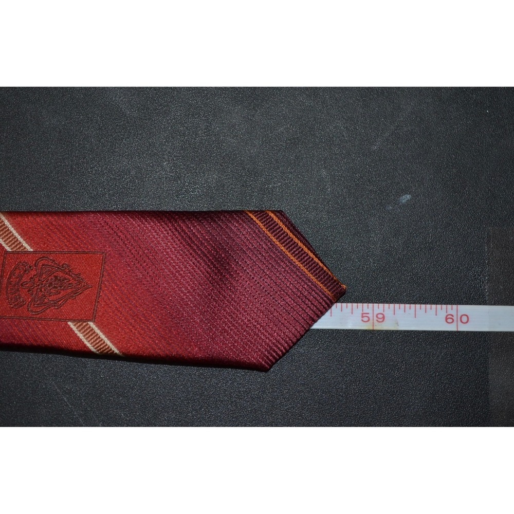 Gucci Burgundy / Red Repp Tie Silk Necktie Business - Picture 7 of 8